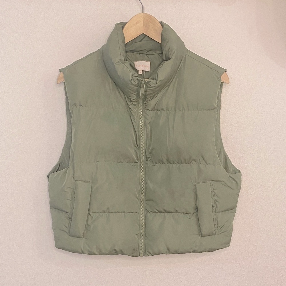 Entro Olive Green Puffer Vest